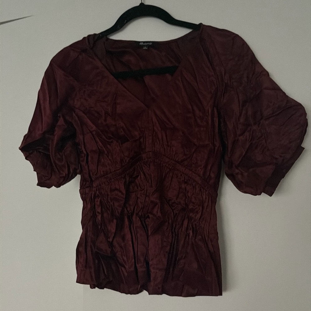 Silky burgundy top
